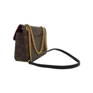 Louis Vuitton Leather Chain Shoulder Passy Monogram Brown Bag